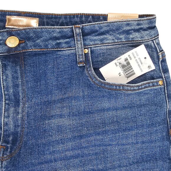 NWT Kut From the Kloth Jeans Womens Size 14 Wide Leg Sienna Rolled Hem Stretch - Picture 6 of 16